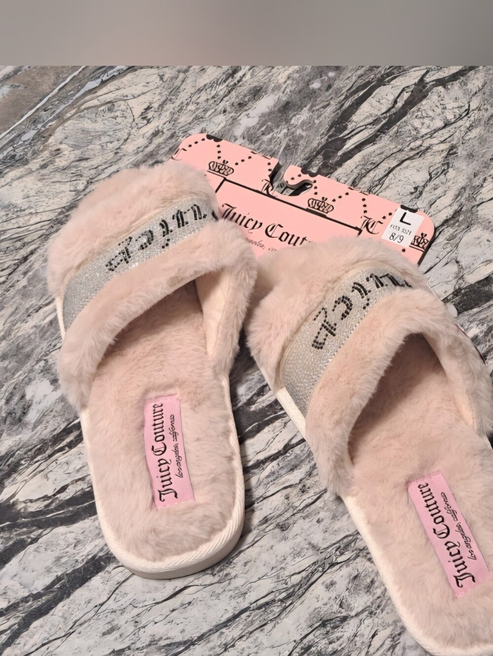 Juicy Couture
Gravity 2 Pink
Embellished Slippers
.
. . . . . ....
.
Slippers is - Picture 14 of 14